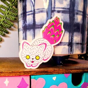 Dragon Fruit Cat Sticker